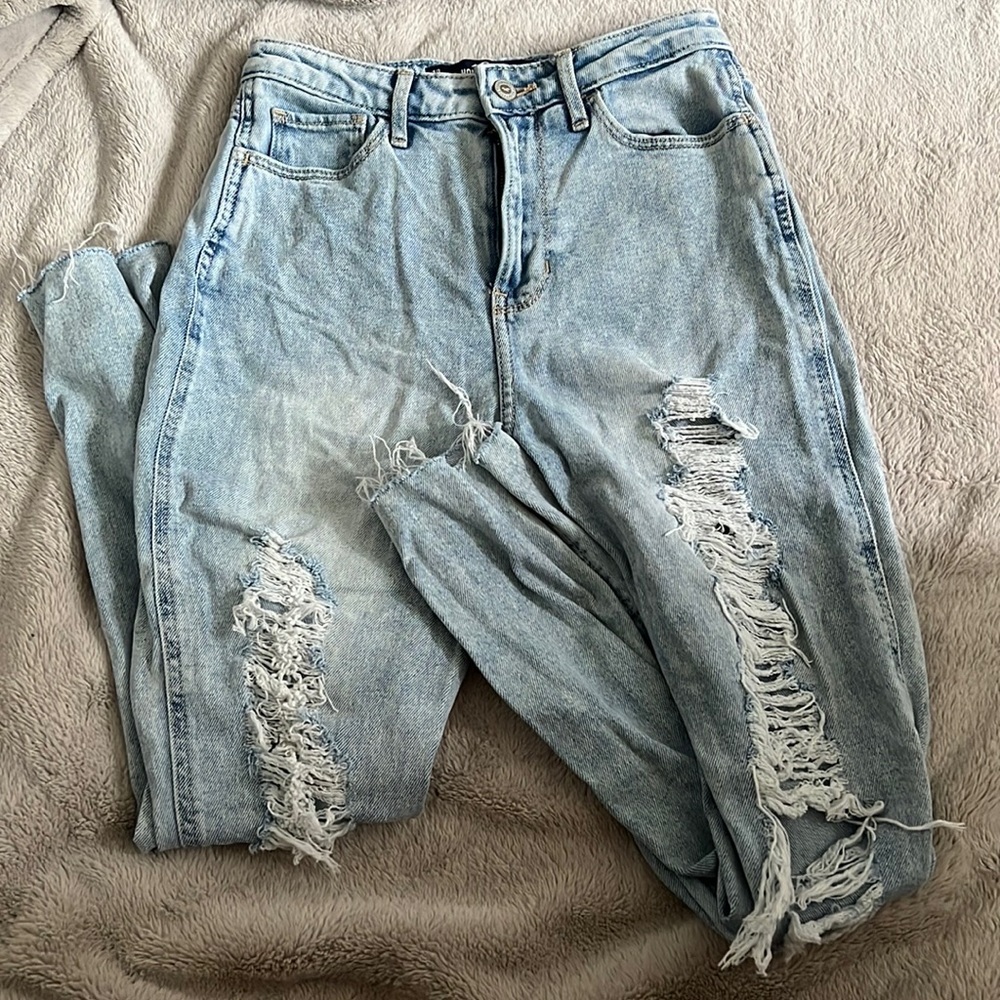 Hollister light blue mom jeans